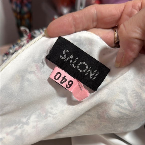 Saloni Silk Floral Ruffle Mini Dress Size US2 - Picture 7 of 10